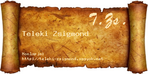 Teleki Zsigmond névjegykártya